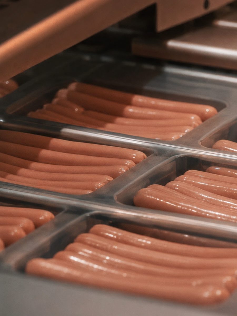 Готовая мясная продукция на линии упаковки OSIYO